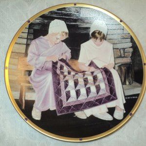 NEW Lenox LITTLE QUILTERS Plate by Al Koenig 1994 The Plain Folk Amish Mennonite